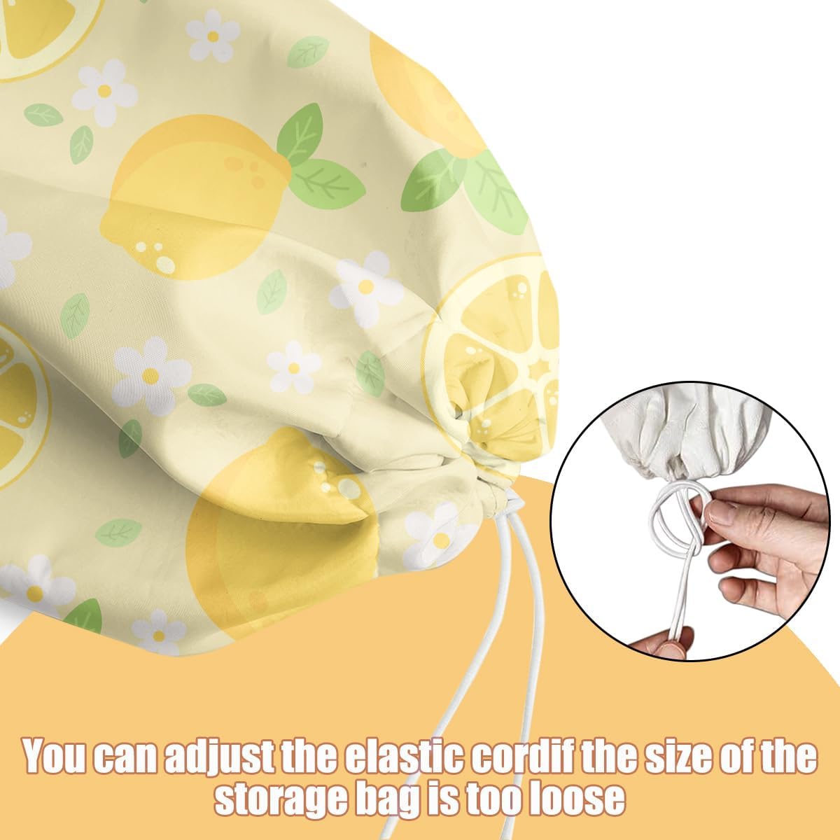 Cute Lemons Plastic Bag Holder, Wall Mount Grocery Bag Holder | Plastic Storage bag, Pull Rope Free Adjustment, Plastic Bag Holders for Grocery Bags, Plastic Bag Dispenser for Home Kitchen