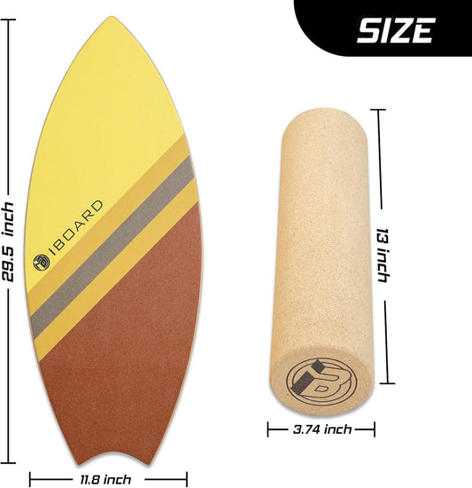 Balance Board w/Rollers – 10-Layer Wood Wobble Board for Core Strength | Non-Slip Yoga, Surf, Skate & Home Training Board with Premium Rollers Build Balance Fitness&Coordination for All Skill Levels