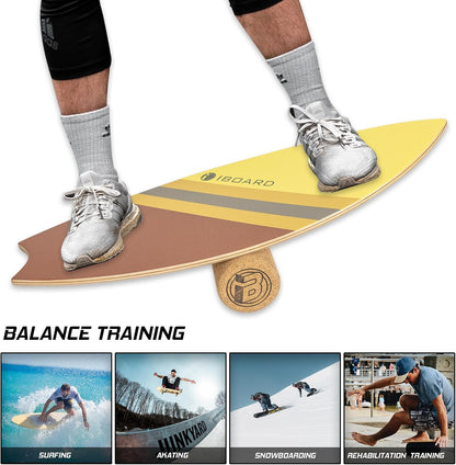 Balance Board w/Rollers – 10-Layer Wood Wobble Board for Core Strength | Non-Slip Yoga, Surf, Skate & Home Training Board with Premium Rollers Build Balance Fitness&Coordination for All Skill Levels