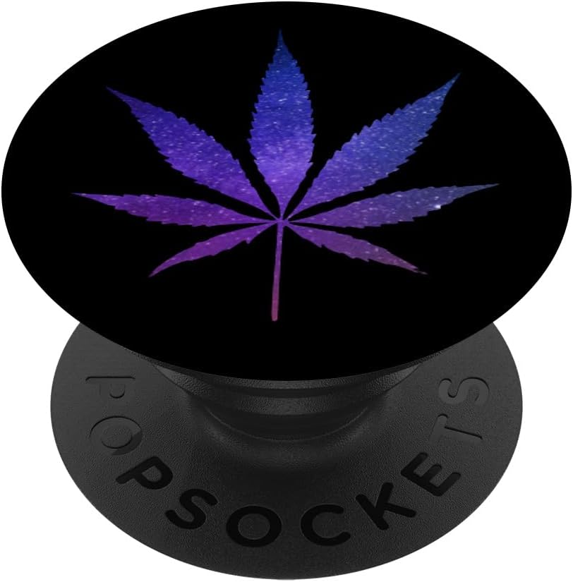 Purple Galaxy Space Cannabis Gifts Marijuana Leaf Weed PopSockets Adhesive PopGrip