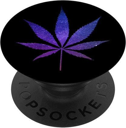Purple Galaxy Space Cannabis Gifts Marijuana Leaf Weed PopSockets Adhesive PopGrip