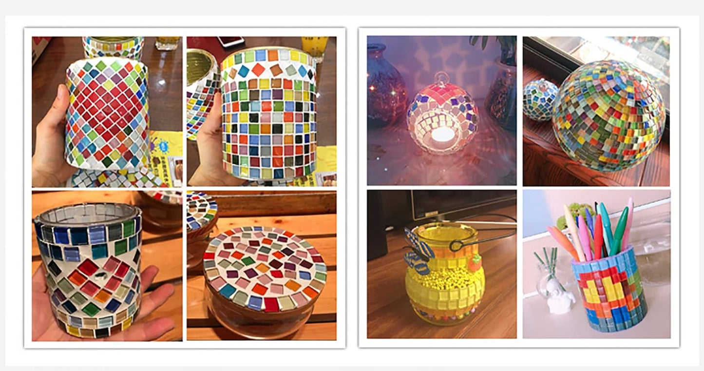 Mosaic Tiles,Glass Tiles, Shine Crystal Mosaic Glass Pieces Bulk Square Glitter Crystal Mosaic Tiles for Home Decoration or DIY Crafts 200g,1x1 cm (Golden)