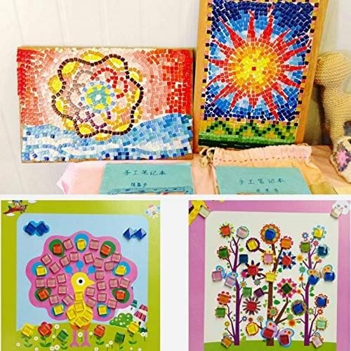 Mosaic Tiles,Glass Tiles, Shine Crystal Mosaic Glass Pieces Bulk Square Glitter Crystal Mosaic Tiles for Home Decoration or DIY Crafts 200g,1x1 cm (Golden)