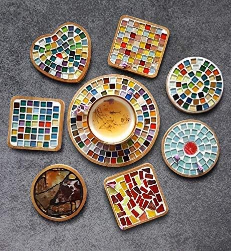 Mosaic Tiles,Glass Tiles, Shine Crystal Mosaic Glass Pieces Bulk Square Glitter Crystal Mosaic Tiles for Home Decoration or DIY Crafts 200g,1x1 cm (Golden)