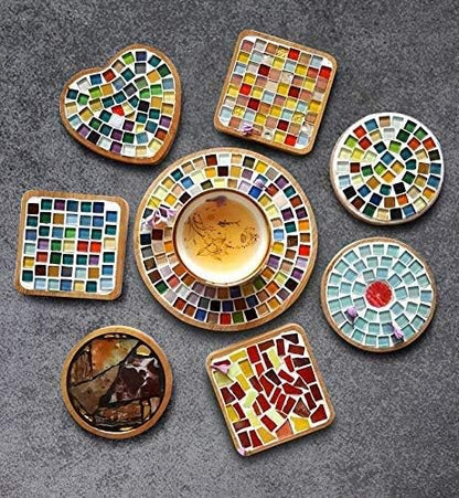 Mosaic Tiles,Glass Tiles, Shine Crystal Mosaic Glass Pieces Bulk Square Glitter Crystal Mosaic Tiles for Home Decoration or DIY Crafts 200g,1x1 cm (Golden)