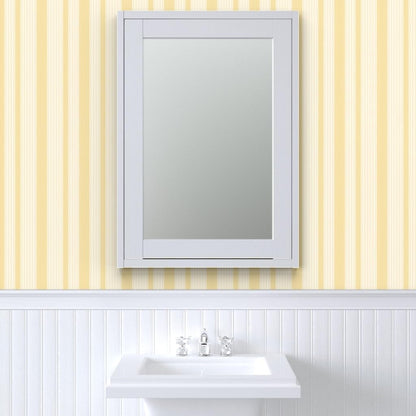 French Ticking Pre-Pasted Removable Wallpaper | Roll 24" x 36" | Yellow Cream Cosmic Latte Country House | Self-adhesive, removable and renter-friendly