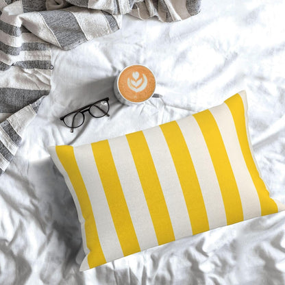 Lemon Yellow Stripes Standard Pillowcases Sets of 2, Ultra Soft Microfiber Plush Pillow Cases 14"X20" Comfort Decorative Throw Pillow Cover with Hidden Zipper for Bedroom, Sofa, Couch