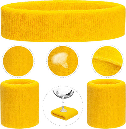 5 Pieces Kids Sweatbands Soccer Socks Set - Sports Headband, Wristbands, Striped High Socks for Kids, Youth,Toddler & Baby - Football, Basketball, Running, Cycling, Tennis