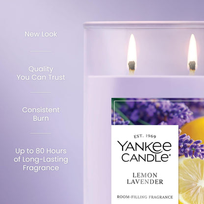 Lemon Lavender Scented Candle, 20oz Classic 2-Wick Tumbler with up to 80 Hour Burn Time