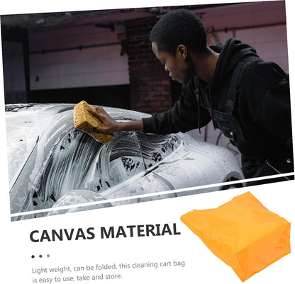 High Capacity Reusable Janitorial Cart Bag Bright Fabric Cleaning Caddy Bag Replacement for Housekeeping and Commercial Cleaning Carts