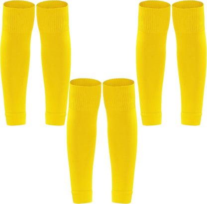 3 Pairs Leg Sleeve Shin Pre Cut Socks for Kids Youth Men Women Soccer Running Cycling