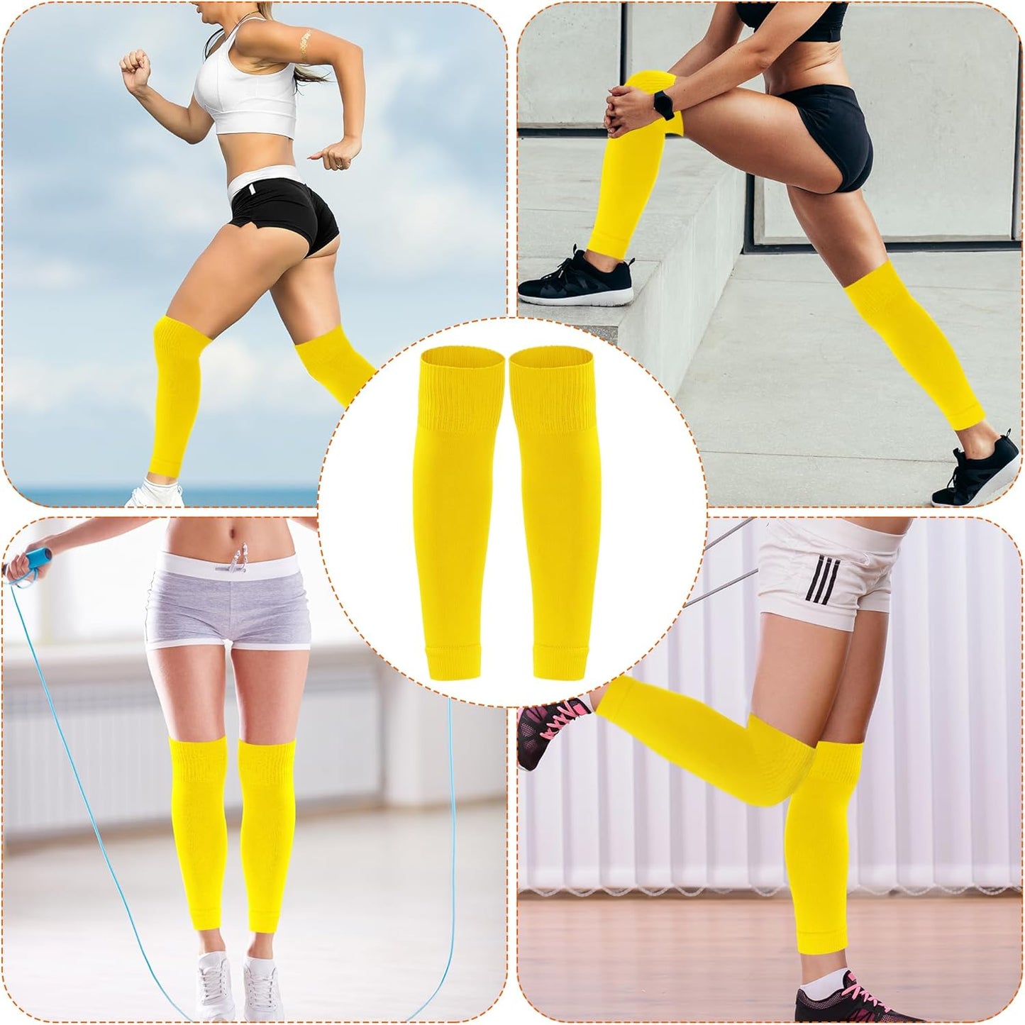3 Pairs Leg Sleeve Shin Pre Cut Socks for Kids Youth Men Women Soccer Running Cycling
