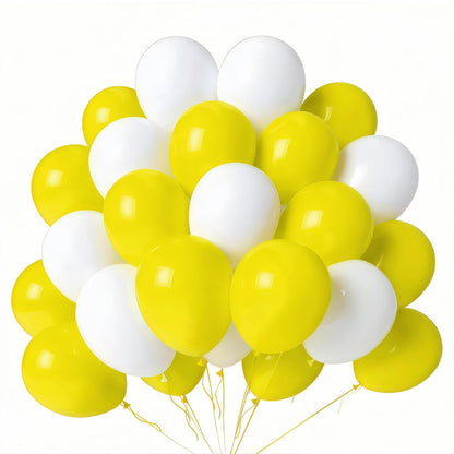 Yellow and White Balloons 100 Pack 12 Inch White Yellow Extra Thick Latex Party Balloons for Birthday Wedding Gender Reveal Baby Shower Easter Anniversary Party Decoration