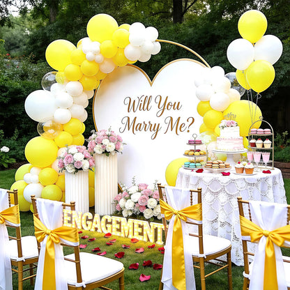 Yellow and White Balloons 100 Pack 12 Inch White Yellow Extra Thick Latex Party Balloons for Birthday Wedding Gender Reveal Baby Shower Easter Anniversary Party Decoration