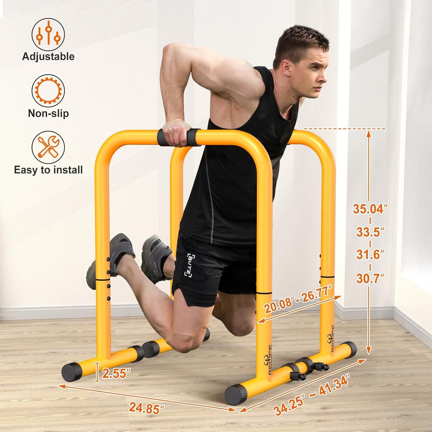 Dip Station Functional Heavy Duty Dip Stands Fitness Workout Dip bar Station Stabilizer Parallette Push Up Stand