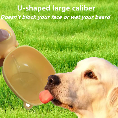 Outdoor Dog Water Bottle Dispenser with Food Container - Leak Proof, 400ml for Small, Large Dogs