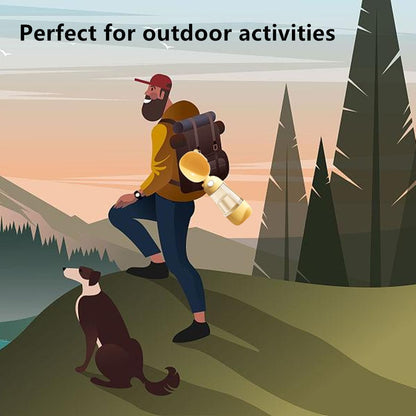 Outdoor Dog Water Bottle Dispenser with Food Container - Leak Proof, 400ml for Small, Large Dogs