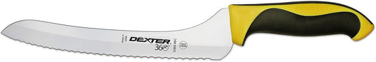 Dexter 9" Scalloped Offset Slicer, Yellow Handle
