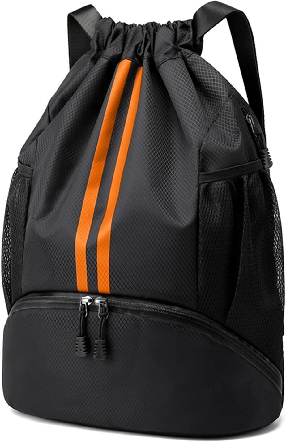 Sports Drawstring Backpack - Swim Gym Bag for Women and Men | String Bag with Shoes Compartment & Wet Proof Pocket, Adjustable Wider Shoulder Strap, For Soccer, Basketball