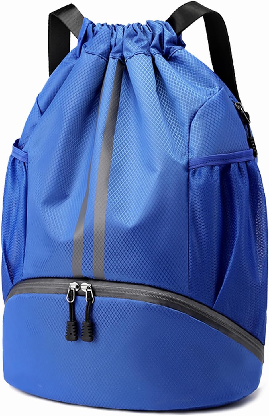 Sports Drawstring Backpack - Swim Gym Bag for Women and Men | String Bag with Shoes Compartment & Wet Proof Pocket, Adjustable Wider Shoulder Strap, For Soccer, Basketball