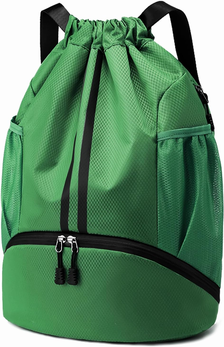 Sports Drawstring Backpack - Swim Gym Bag for Women and Men | String Bag with Shoes Compartment & Wet Proof Pocket, Adjustable Wider Shoulder Strap, For Soccer, Basketball