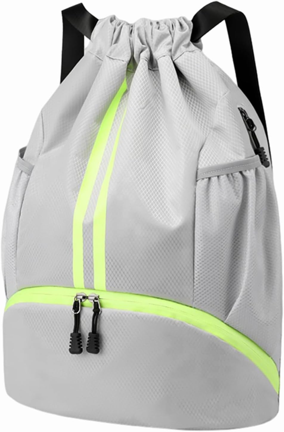 Sports Drawstring Backpack - Swim Gym Bag for Women and Men | String Bag with Shoes Compartment & Wet Proof Pocket, Adjustable Wider Shoulder Strap, For Soccer, Basketball