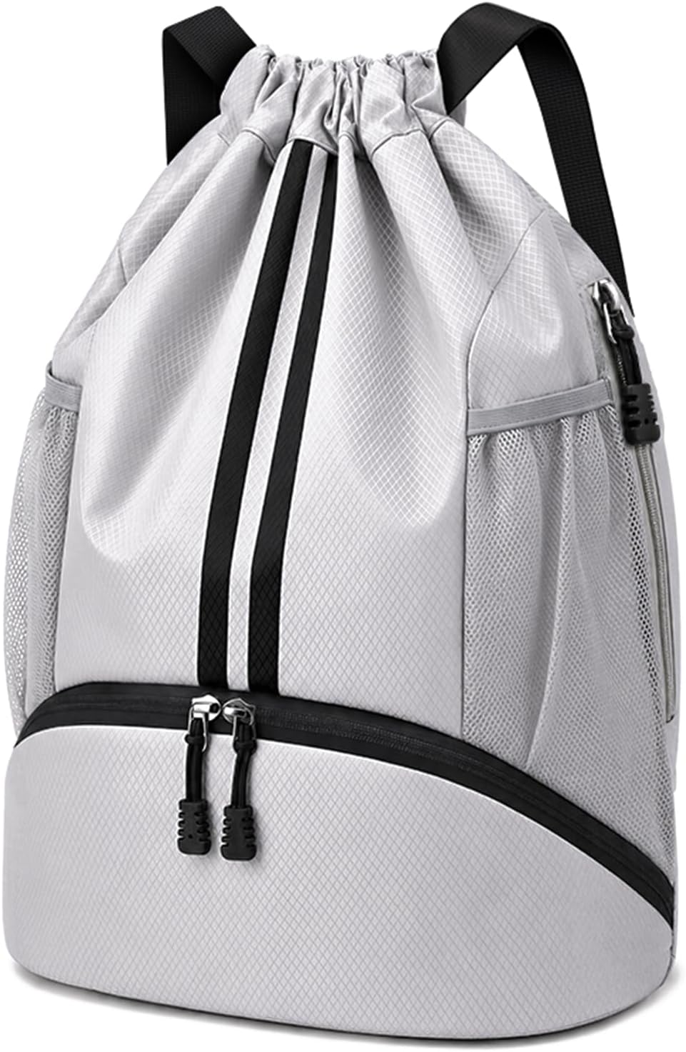 Sports Drawstring Backpack - Swim Gym Bag for Women and Men | String Bag with Shoes Compartment & Wet Proof Pocket, Adjustable Wider Shoulder Strap, For Soccer, Basketball