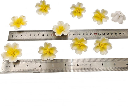3D Ceramic Flower Mosaic Tiles, 10Pcs Floral Porcelain Tiles for Crafts, Handmade DIY Supplies for Artwork, Creative Mosaic Pieces (Yellow)