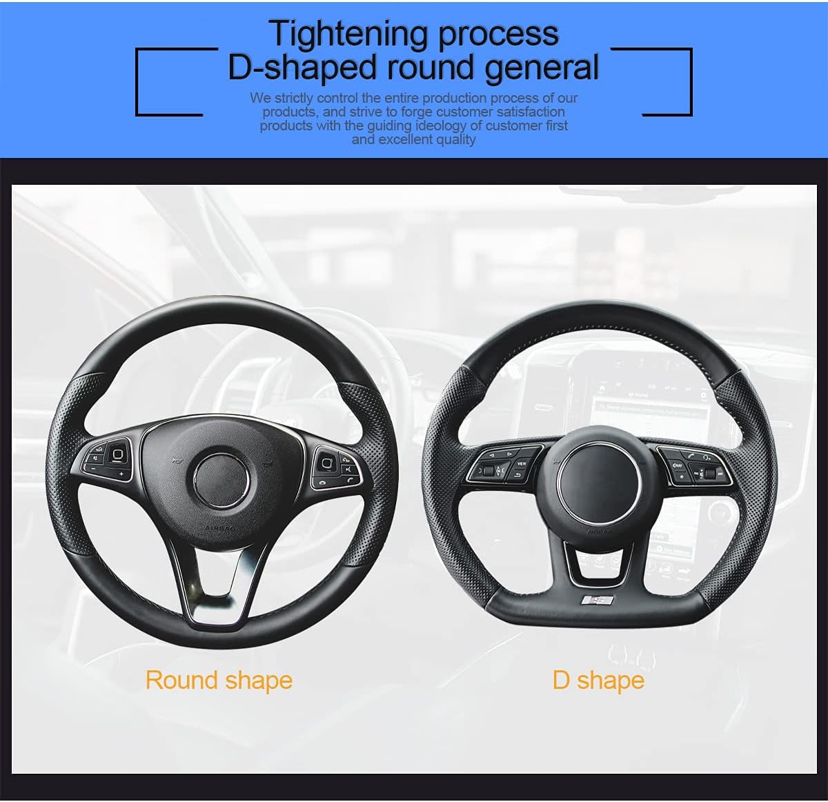 15 Inch Carbon Fiber Look Steering Wheel Cover, Yellow | carbon fiber appearance, breathable surface, universal vehicle sizing, for cars trucks and SUVs, interior protection use