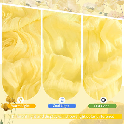18 Pack Light Yellow Cheesecloth Table Runner 17 x 108 inch Boho Gauze Table Runner Rustic Sheer Cheese Cloth Table Decorations for Wedding Party Baby Bridal Shower Birthday Holiday Home