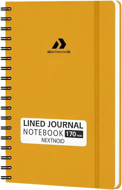 Lined Spiral Notebook Journal For Women & Men - A5(5.8" x 8.3") 170 Pages, Hardcover Notebooks for Work & Note Taking, College Ruled Journals for Writing - Yellow