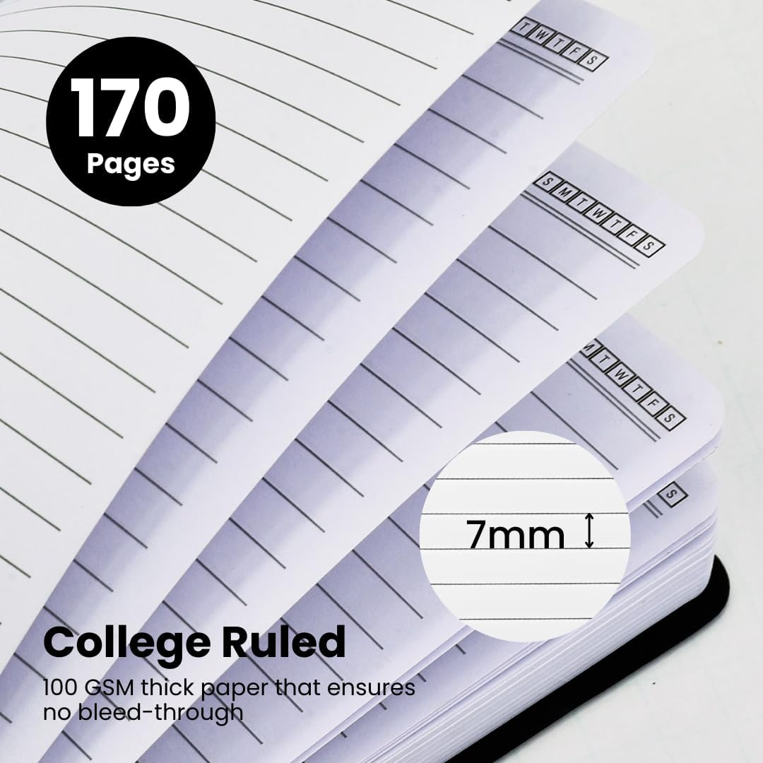 Lined Spiral Notebook Journal For Women & Men - A5(5.8" x 8.3") 170 Pages, Hardcover Notebooks for Work & Note Taking, College Ruled Journals for Writing - Yellow