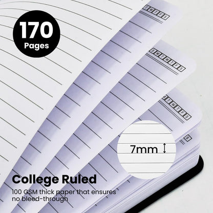 Lined Spiral Notebook Journal For Women & Men - A5(5.8" x 8.3") 170 Pages, Hardcover Notebooks for Work & Note Taking, College Ruled Journals for Writing - Yellow