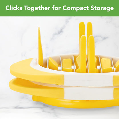 Citrus Slicer and Wedger Tool for Lemons Limes Oranges,Dual Blade Premium Cutter Creates 8 Wedges 6 Slices, Anti-Slip Base, Stainless Steel, BPA-Free Dishwasher Safe