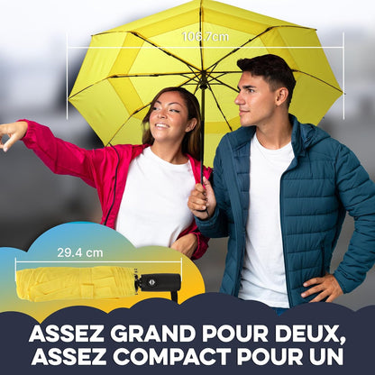 Travel Umbrella Compact - Small Umbrella for Backpack & Purse, Portable Automatic Umbrellas for Rain, Windproof, Reinforced Fiberglass Ribs, Water-Repellent Teflon