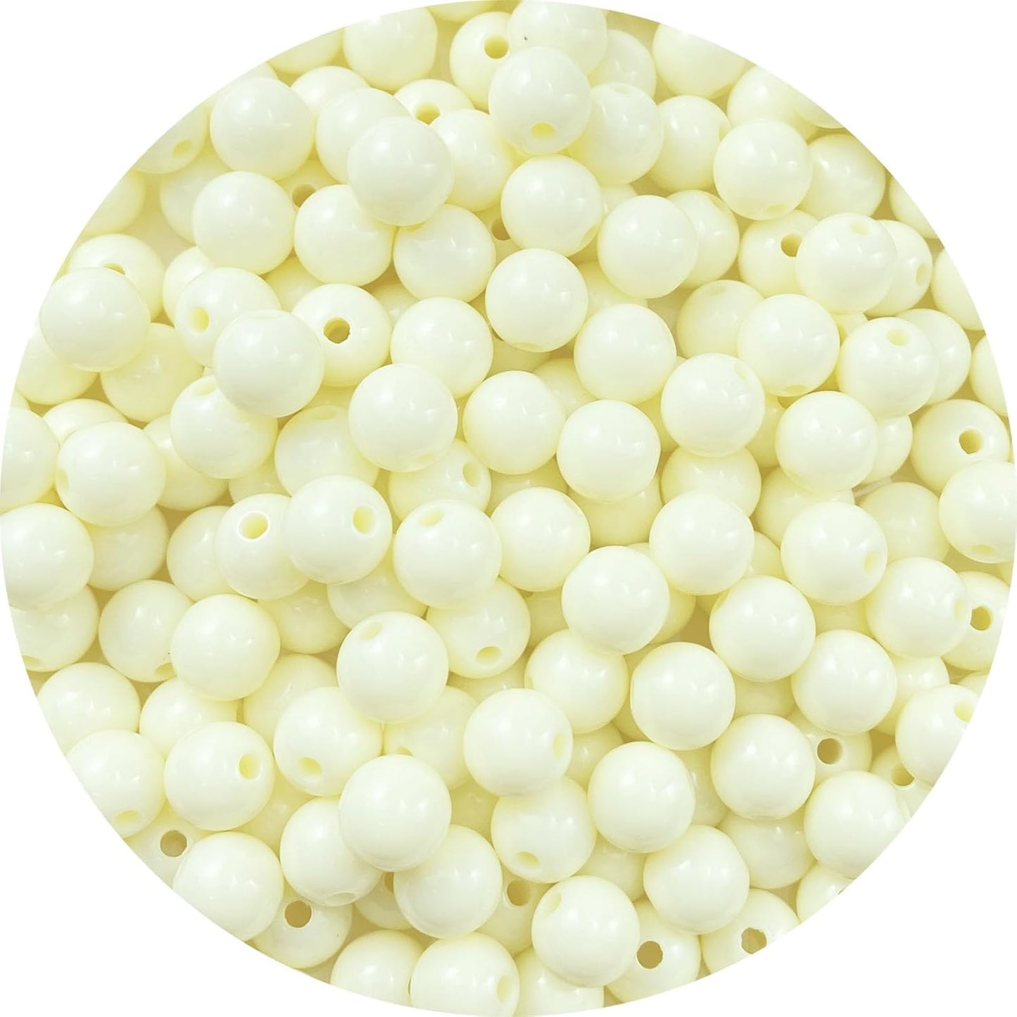 200 Pieces 10mm Acrylic Round Beads Smooth Spacer Plastic Pastel Beads Craft Beads for DIY Craft Jewelry Making Bracelets Necklaces Earring Crafting Supplies(Yellow)