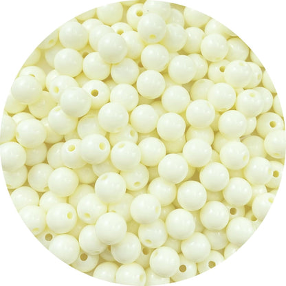 200 Pieces 10mm Acrylic Round Beads Smooth Spacer Plastic Pastel Beads Craft Beads for DIY Craft Jewelry Making Bracelets Necklaces Earring Crafting Supplies(Yellow)