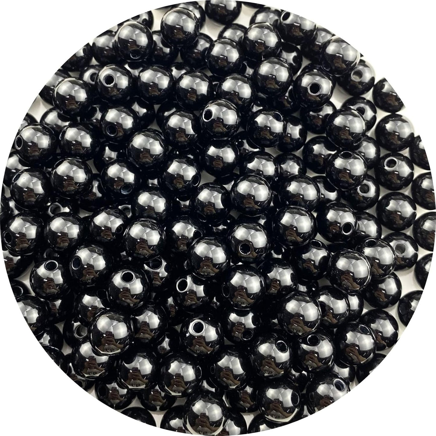 200 Pieces 10mm Acrylic Round Beads Smooth Spacer Plastic Pastel Beads Craft Beads for DIY Craft Jewelry Making Bracelets Necklaces Earring Crafting Supplies(Yellow)