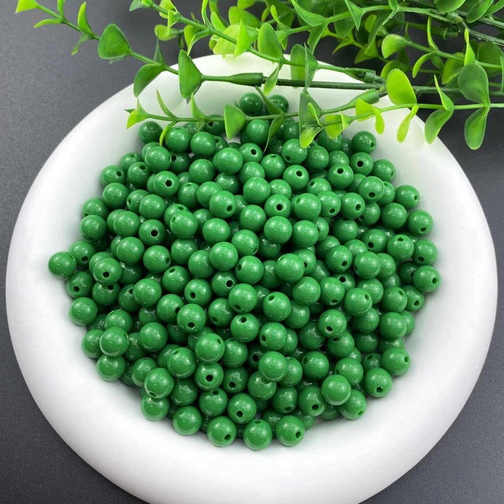 200 Pieces 10mm Acrylic Round Beads Smooth Spacer Plastic Pastel Beads Craft Beads for DIY Craft Jewelry Making Bracelets Necklaces Earring Crafting Supplies(Yellow)