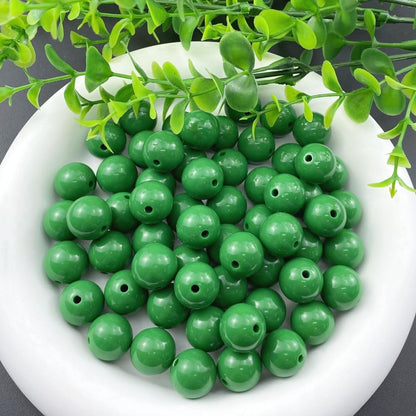 200 Pieces 10mm Acrylic Round Beads Smooth Spacer Plastic Pastel Beads Craft Beads for DIY Craft Jewelry Making Bracelets Necklaces Earring Crafting Supplies(Yellow)