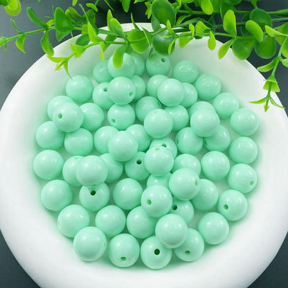 200 Pieces 10mm Acrylic Round Beads Smooth Spacer Plastic Pastel Beads Craft Beads for DIY Craft Jewelry Making Bracelets Necklaces Earring Crafting Supplies(Yellow)