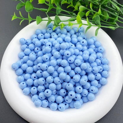 200 Pieces 10mm Acrylic Round Beads Smooth Spacer Plastic Pastel Beads Craft Beads for DIY Craft Jewelry Making Bracelets Necklaces Earring Crafting Supplies(Yellow)