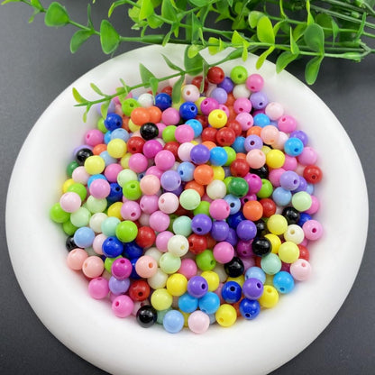 200 Pieces 10mm Acrylic Round Beads Smooth Spacer Plastic Pastel Beads Craft Beads for DIY Craft Jewelry Making Bracelets Necklaces Earring Crafting Supplies(Yellow)