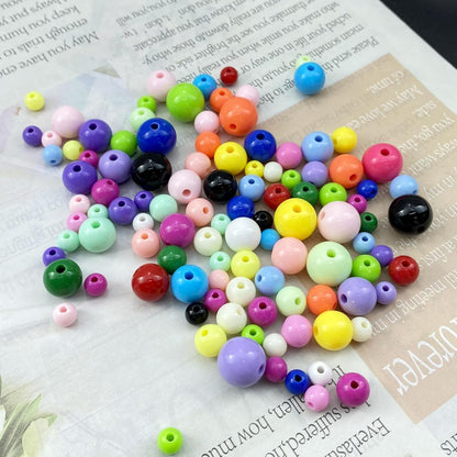 200 Pieces 10mm Acrylic Round Beads Smooth Spacer Plastic Pastel Beads Craft Beads for DIY Craft Jewelry Making Bracelets Necklaces Earring Crafting Supplies(Yellow)