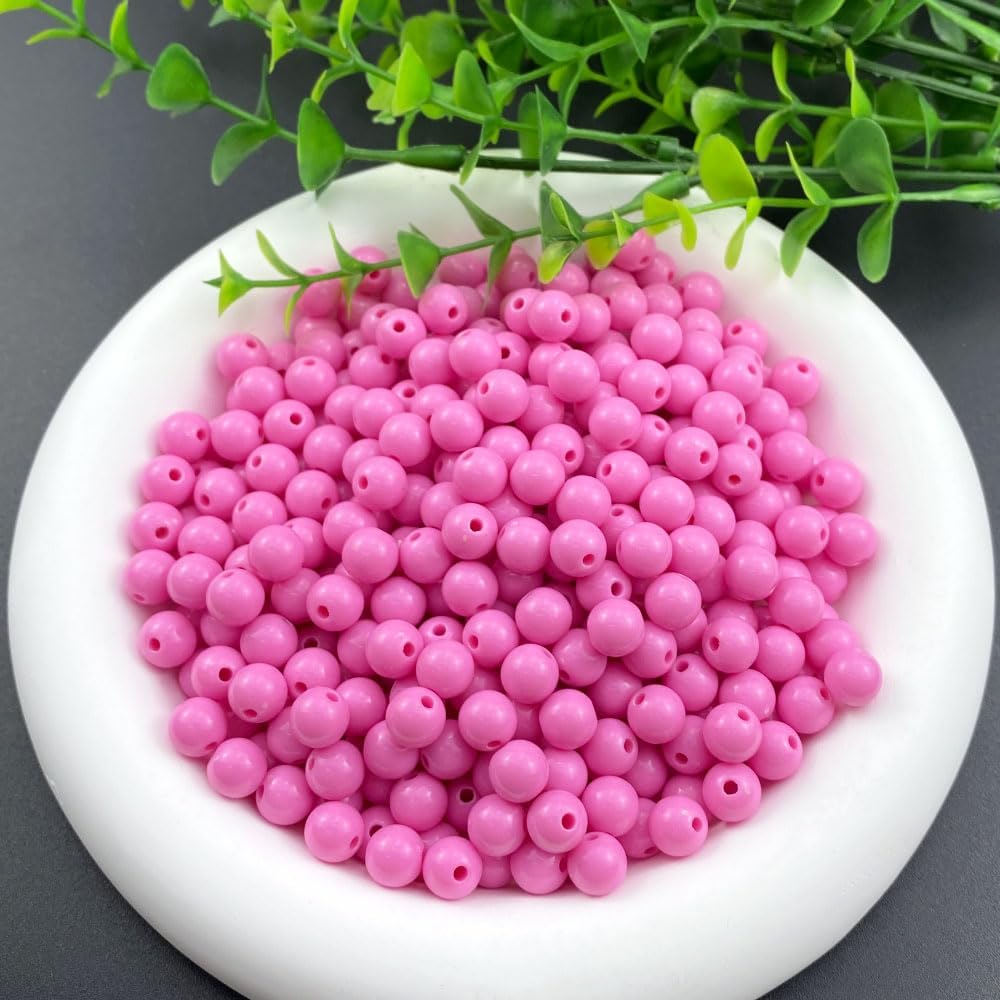 200 Pieces 10mm Acrylic Round Beads Smooth Spacer Plastic Pastel Beads Craft Beads for DIY Craft Jewelry Making Bracelets Necklaces Earring Crafting Supplies(Yellow)
