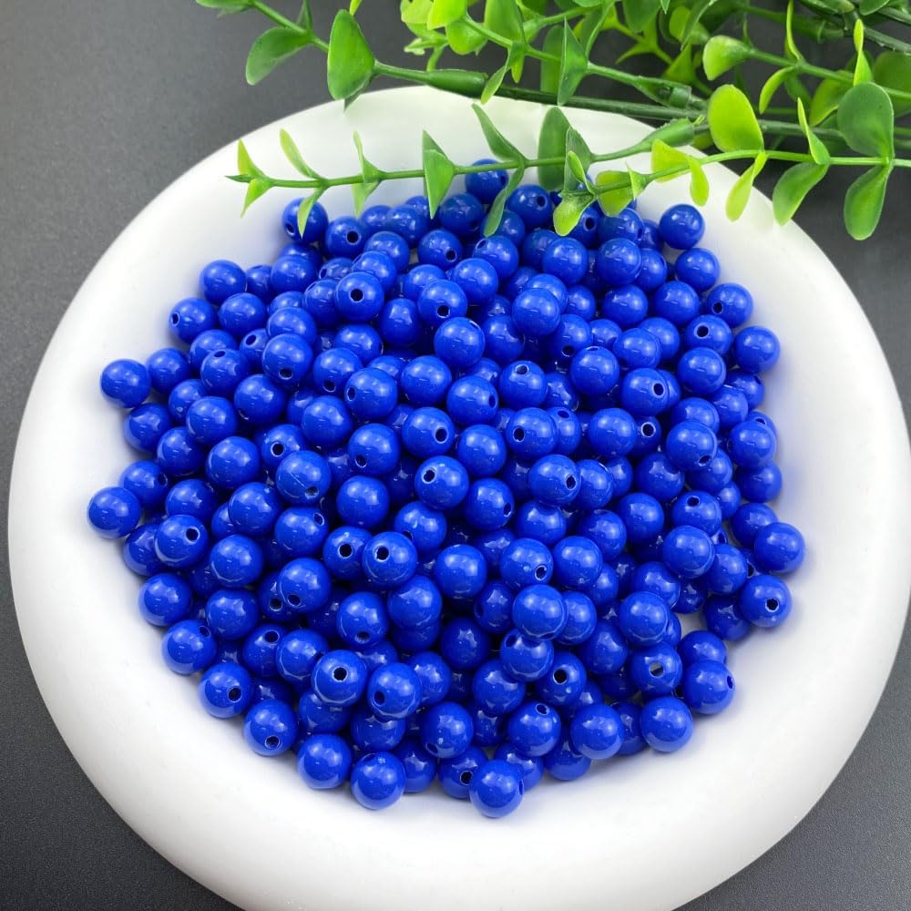 200 Pieces 10mm Acrylic Round Beads Smooth Spacer Plastic Pastel Beads Craft Beads for DIY Craft Jewelry Making Bracelets Necklaces Earring Crafting Supplies(Yellow)