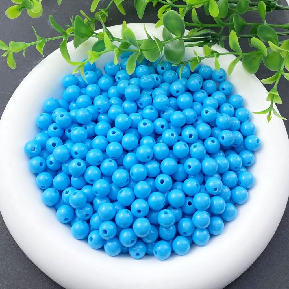 200 Pieces 10mm Acrylic Round Beads Smooth Spacer Plastic Pastel Beads Craft Beads for DIY Craft Jewelry Making Bracelets Necklaces Earring Crafting Supplies(Yellow)