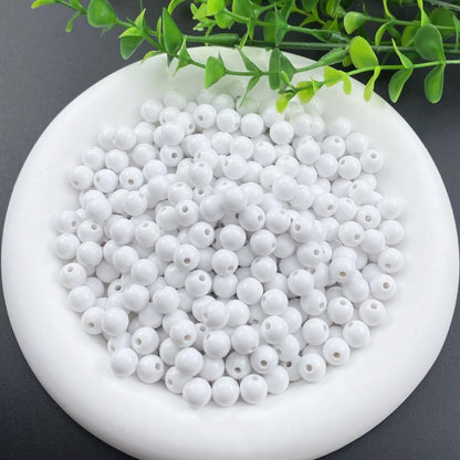 200 Pieces 10mm Acrylic Round Beads Smooth Spacer Plastic Pastel Beads Craft Beads for DIY Craft Jewelry Making Bracelets Necklaces Earring Crafting Supplies(Yellow)