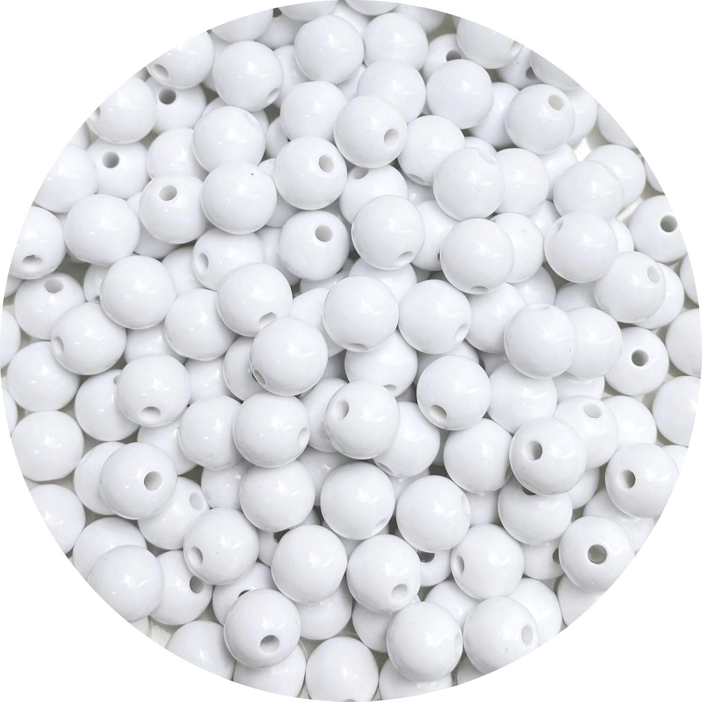 200 Pieces 10mm Acrylic Round Beads Smooth Spacer Plastic Pastel Beads Craft Beads for DIY Craft Jewelry Making Bracelets Necklaces Earring Crafting Supplies(Yellow)