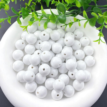 200 Pieces 10mm Acrylic Round Beads Smooth Spacer Plastic Pastel Beads Craft Beads for DIY Craft Jewelry Making Bracelets Necklaces Earring Crafting Supplies(Yellow)